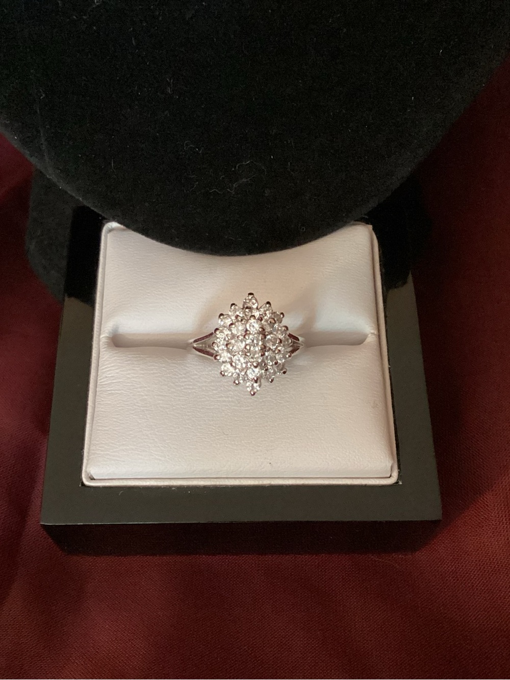 Silver-Tone Cluster Ring